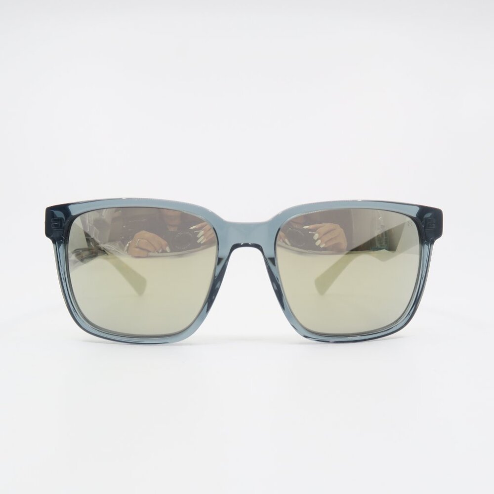 John Varvatos SJV554 56mm Blue Crystal Mirror with Skulls, New Men's Sunglasses. - Picture 2 of 10